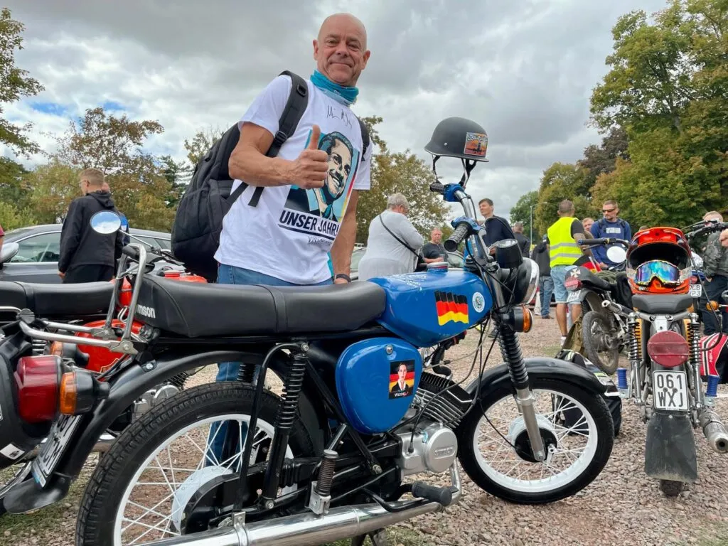 Martin Krause with his restored Simson.