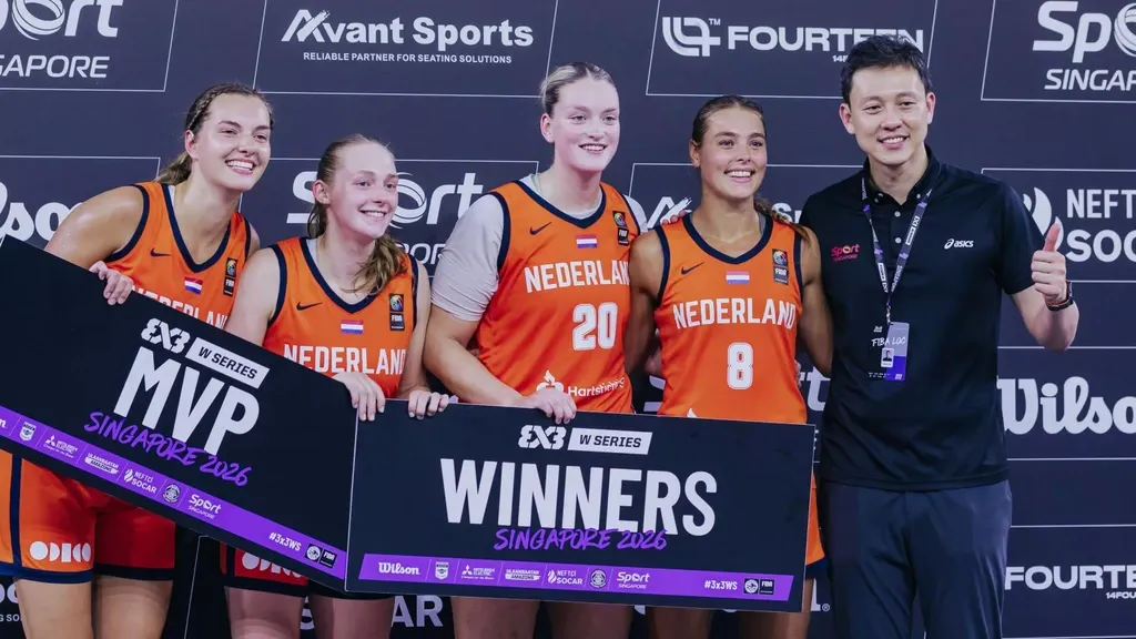 More Orange success in 3x3 basketball: Dutch under-25 team wins in Singapore
